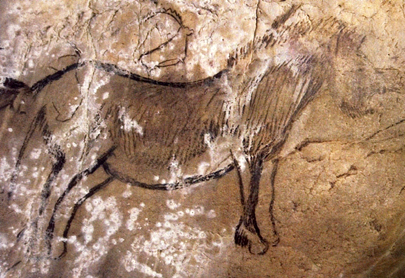 Рисунок углем (по Niaux Cave, 2004). 